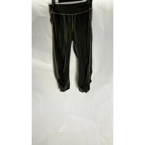 UNBRANDED Women's Navy/Tan Elastic Waist Pull-On Ruched Hem Crop Sweatpants SZ S